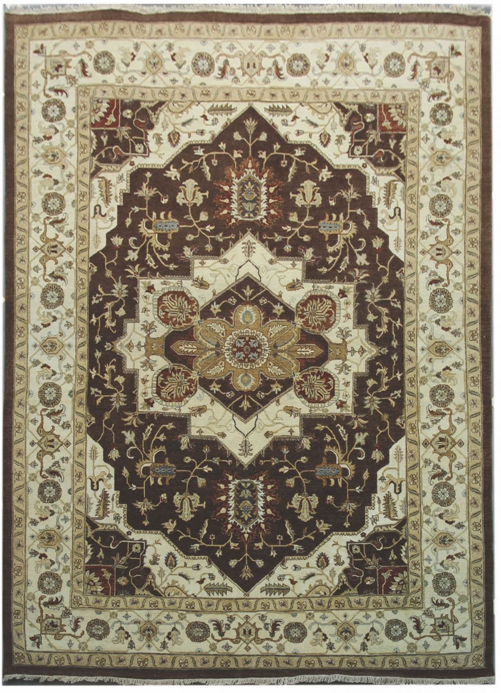 Diamond Carpets koberce Ručně vázaný kusový koberec Diamond DC-SIRAPI Brown/ivory - 180x275 cm - Mujkoberec.cz