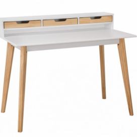BIZZOTTO Dřevěný psací stůl TORONTO bílý