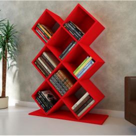  Knihovna KUMSAL 129x90 cm červená 