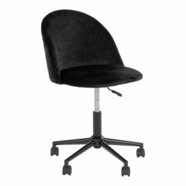 House Nordic Sametová kancelářská židle GENEVE černá