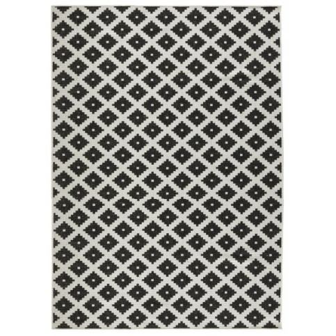 NORTHRUGS - Hanse Home koberce Kusový koberec Twin-Wendeteppiche 103124 schwarz creme – na ven i na doma - 80x150 cm Mujkoberec.cz
