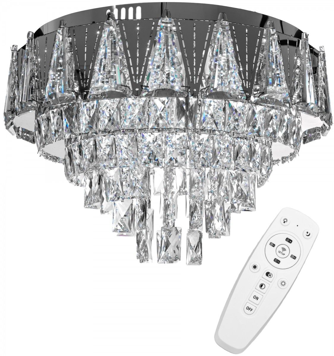 TooLight Křišťálové stropní svítidlo LED APP776-1C stříbrné - Houseland.cz