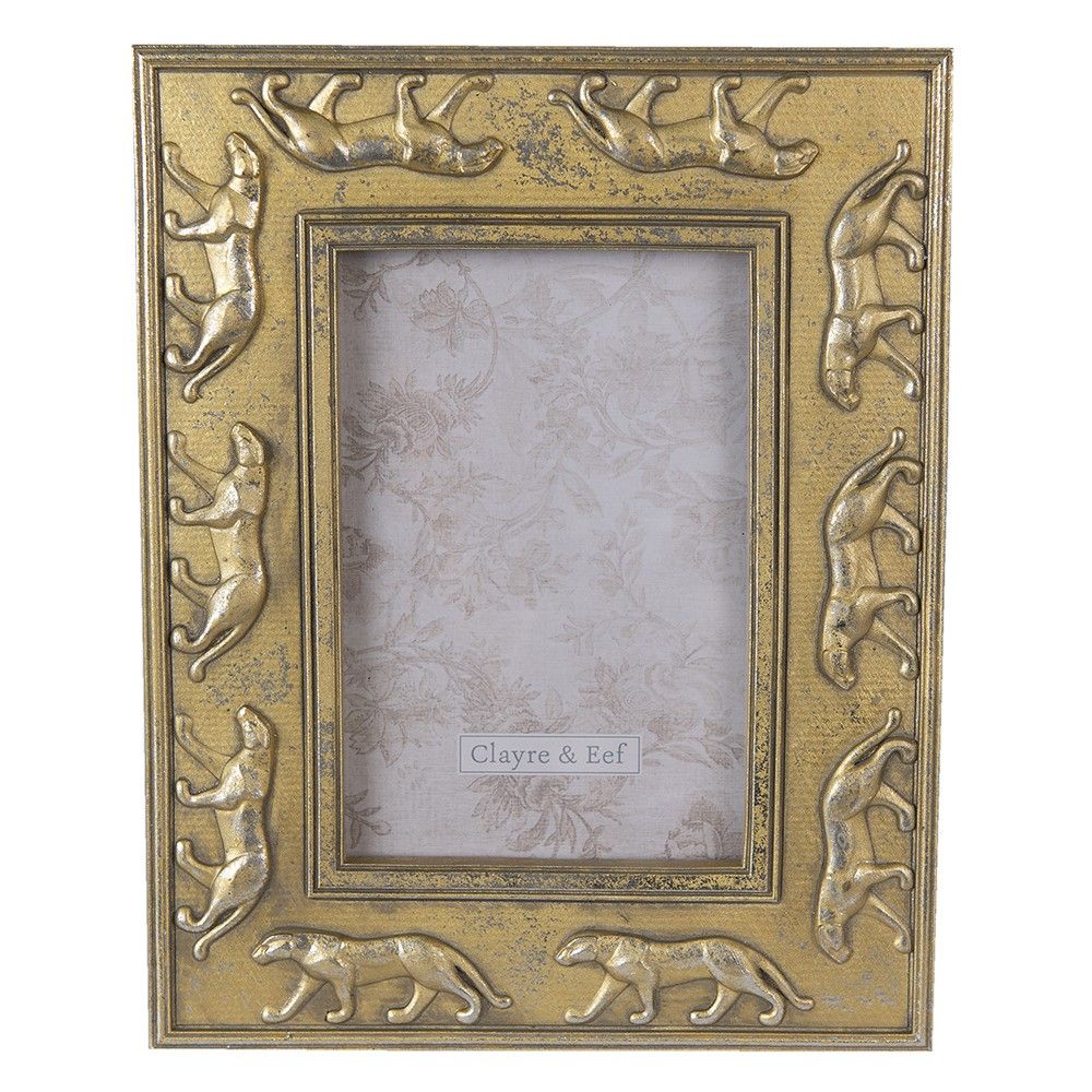 Zlatý antik fotorámeček s pumou - 18*2*23 cm / 10*15 cm Clayre & Eef - LaHome - vintage dekorace