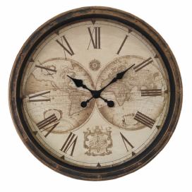 Antik nástěnné hodiny s polokoulemi Wanio - Ø 50*5 cm / 1*AA Clayre & Eef