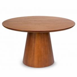 Hector Jídelní stůl Fungo 130 cm kulatý teakové dřevo/tmavě hnědý