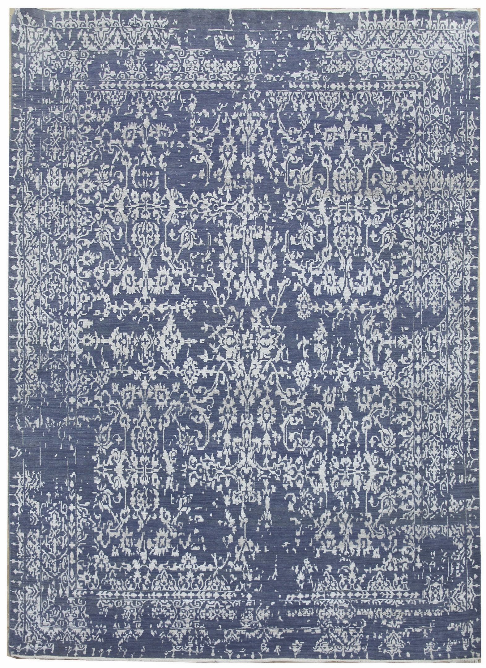 Diamond Carpets koberce Ručně vázaný kusový koberec Diamond DC-JK 1 Jeans blue/silver - 180x275 cm - Mujkoberec.cz