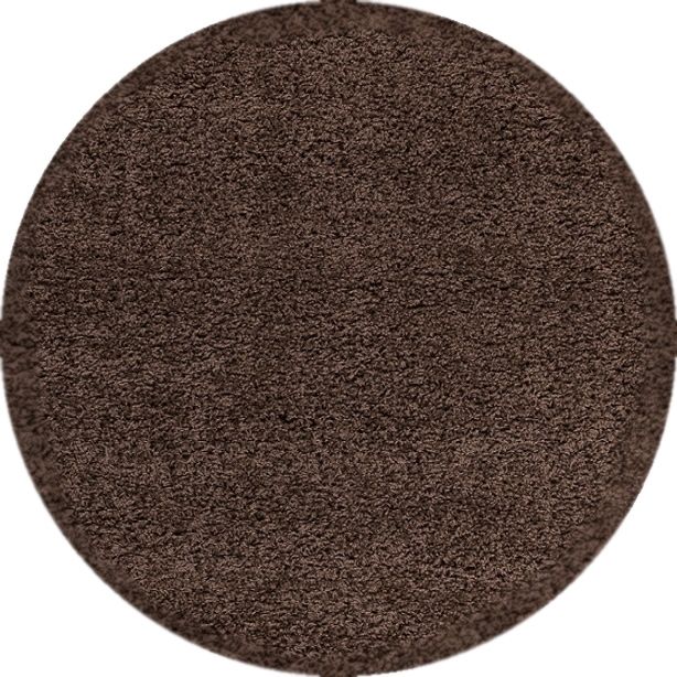 Ayyildiz koberce Kusový koberec Dream Shaggy 4000 Brown kruh - 120x120 (průměr) kruh cm - Mujkoberec.cz