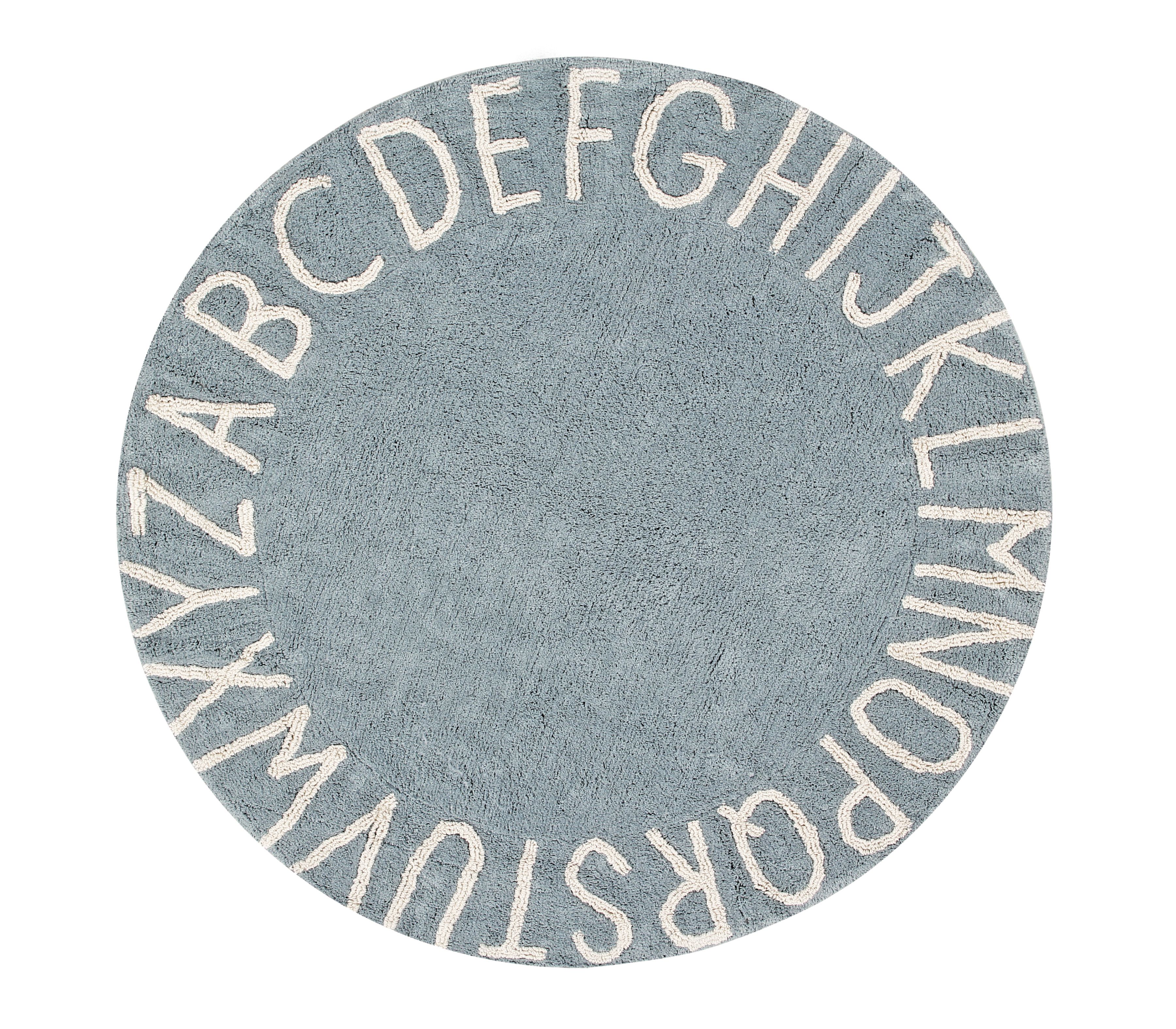 Lorena Canals koberce Přírodní koberec, ručně tkaný Round ABC Vintage Blue-Natural - 150x150 (průměr) kruh cm - Mujkoberec.cz