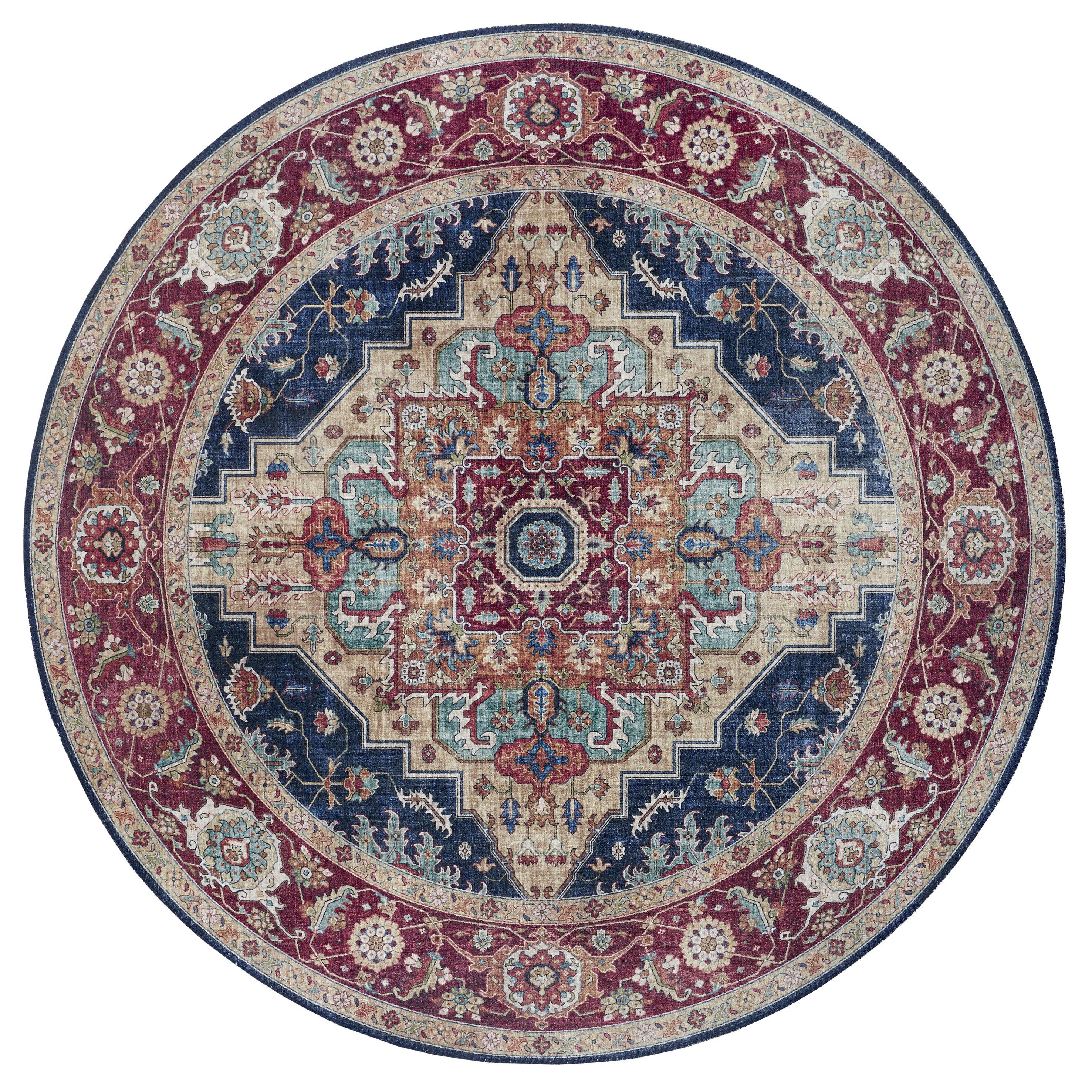 Nouristan - Hanse Home koberce Kusový koberec Asmar 104017 Indigo/Blue kruh - 160x160 (průměr) kruh cm - Mujkoberec.cz