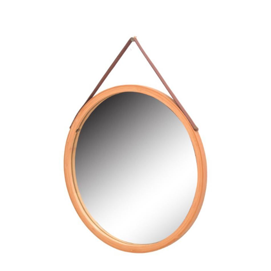 Nástěnné zrcadlo Lemi s bambusovým rámem, pr. 45 cm - 4home.cz