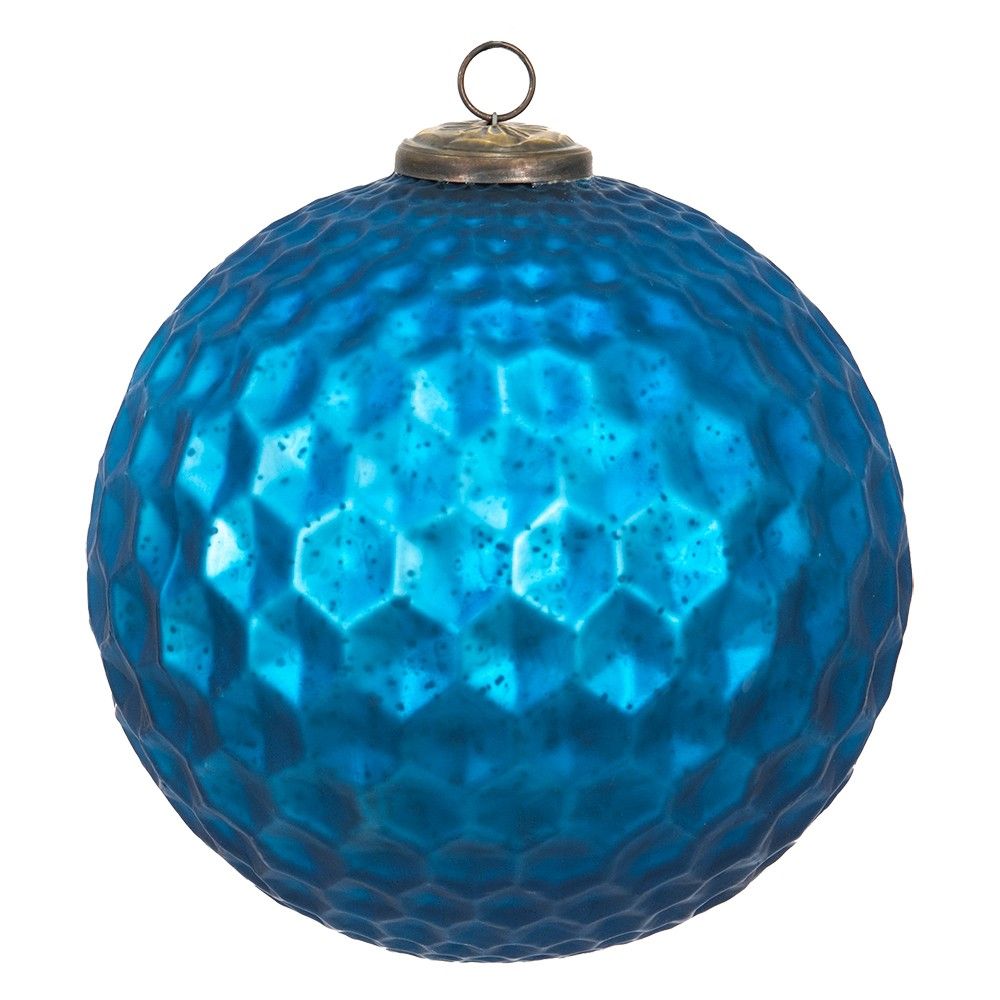 Modrá vánoční skleněná koule XL - Ø 25*25 cm Clayre & Eef - LaHome - vintage dekorace