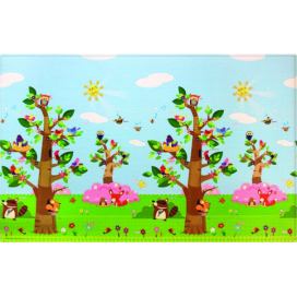 Dwinguler Oboustranný protiskluzový koberec Ptáci v korunách stromů - 140x210 cm