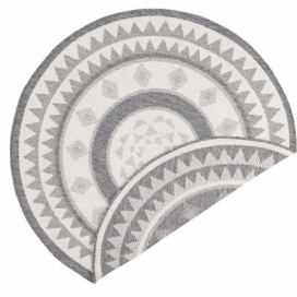 NORTHRUGS - Hanse Home koberce Kusový koberec Twin Supreme 103413 Jamaica grey creme kruh – na ven i na doma - 140x140 (průměr) kruh cm Mujkoberec.cz