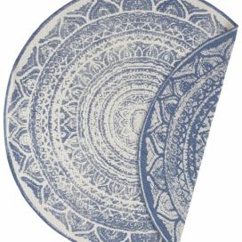 NORTHRUGS - Hanse Home koberce Kusový koberec Twin Supreme 104166 Siruma Blue/Cream kruh – na ven i na doma - 140x140 (průměr) kruh cm Mujkoberec.cz