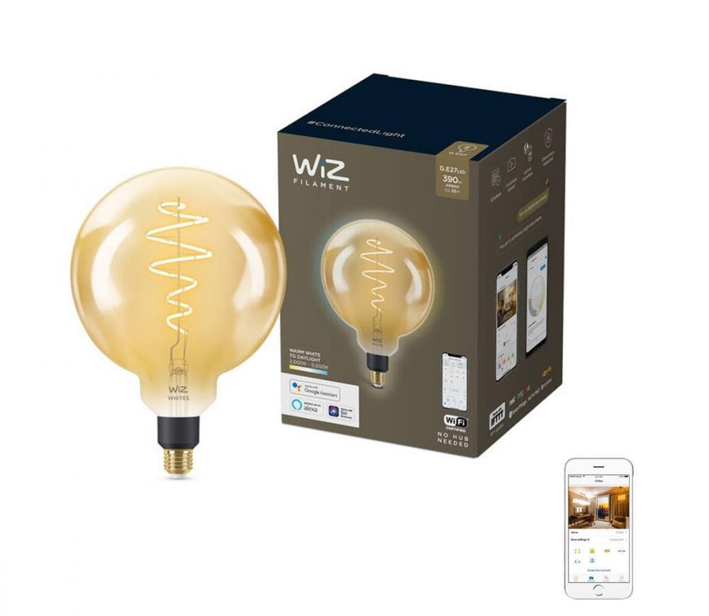WiZ LED Stmívatelná žárovka VINTAGE G200 E27/6W/230V 2000-5000K CRI 90 Wi-Fi - WiZ  -  Svět-svítidel.cz