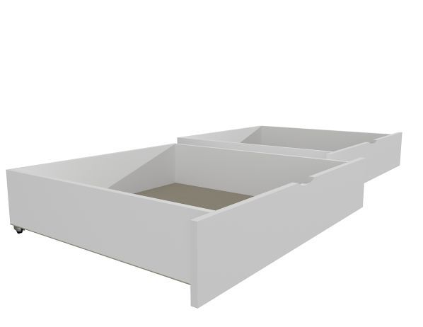 Úložné prostory 2ks bílá pro postel bez přistýlky - FORLIVING