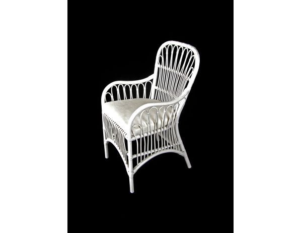 Ratanová židle DONNA - bílý ratan - FORLIVING