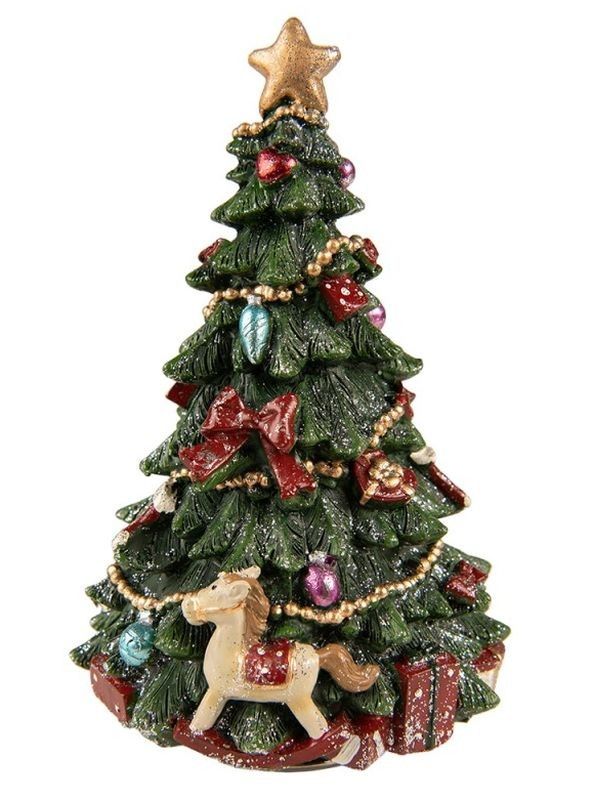 Hrací kolotoč vánoční stromeček s houpacím koníkem - Ø 12*19 cm Clayre & Eef - LaHome - vintage dekorace