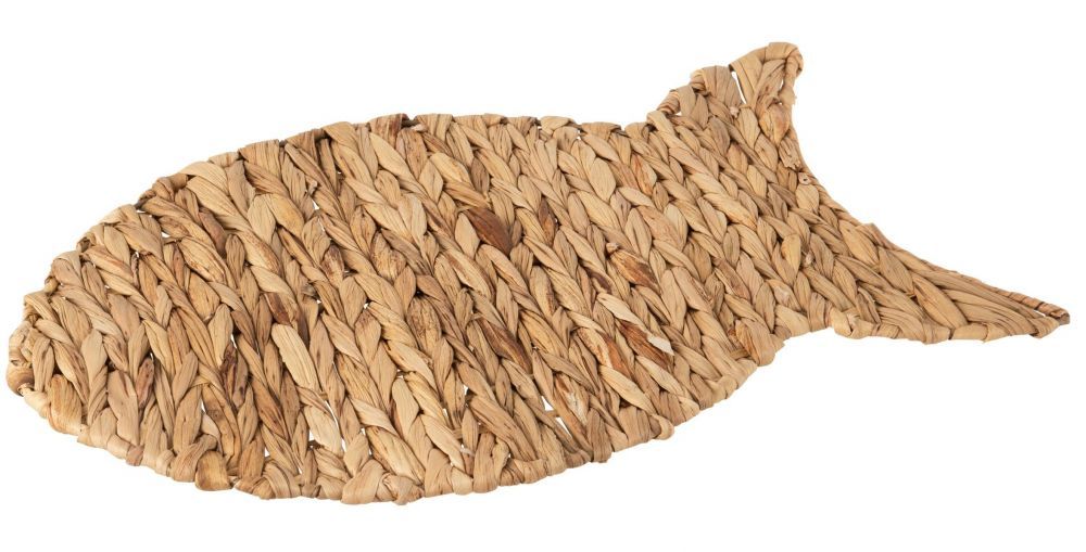 Přírodní pletené prostírání z listů ve tvaru ryby - 48*1,5*32cm J-Line by Jolipa - LaHome - vintage dekorace