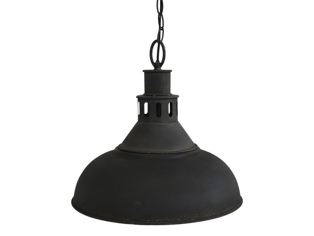 Černé antik kovové závěsné světlo Factory - Ø36*32cm Chic Antique - LaHome - vintage dekorace