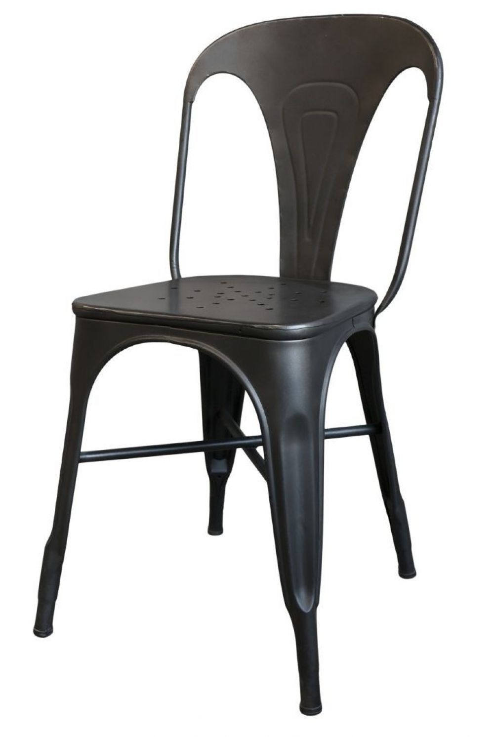 Černá antik kovová židle Factory Chair - 37*36*86cm Chic Antique - LaHome - vintage dekorace