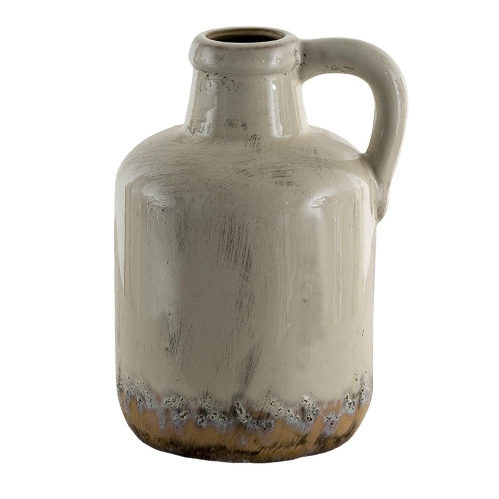 Béžová antik dekorační váza ve tvaru džbánu - Ø 14*23 cm Clayre & Eef - LaHome - vintage dekorace