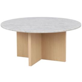 Bílý mramorový konferenční stolek ROWICO BROOKSVILLE 90 cm