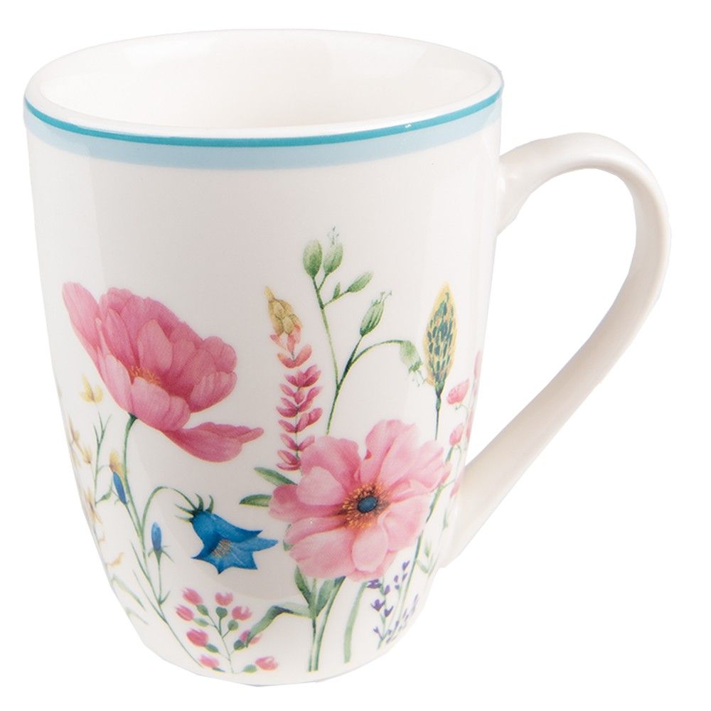 Barevný porcelánový hrneček s květy Meadow - 12*8*10 cm / 356 ml Clayre & Eef - LaHome - vintage dekorace