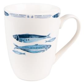 Porcelánový hrnek s rybkami  Fish Blue - 12*9*11 cm / 330 ml Clayre & Eef