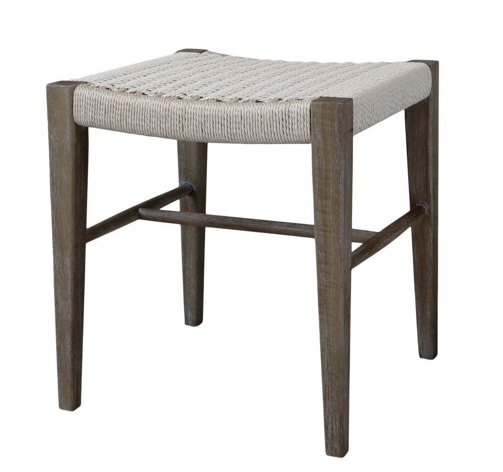 Přírodní dřevěná lavice / stolička s výpletem Limoges Stool - 44*43*48cm  Chic Antique - LaHome - vintage dekorace