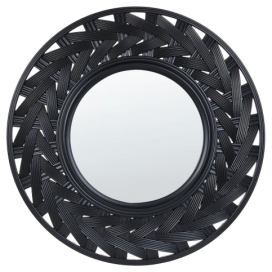 Kulaté nástěnné zrcadlo ø 60 cm černé TIERGA