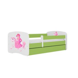 Kocot kids Dětská postel Babydreams princezna na koni zelená, varianta 70x140, bez šuplíků, s matrací
