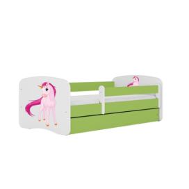 Kocot kids Dětská postel Babydreams jednorožec zelená, varianta 70x140, bez šuplíků, s matrací