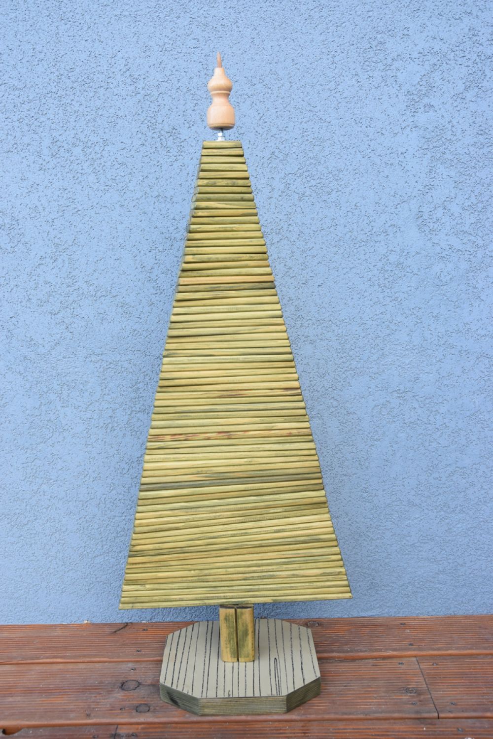Vingo Dřevěný vánoční stromek - zelený - Vingo