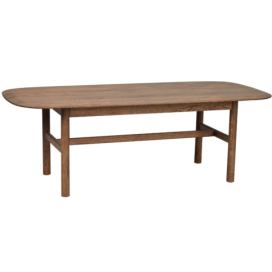 Tmavě hnědý dubový konferenční stolek ROWICO HAMMOND 135 x 62 cm