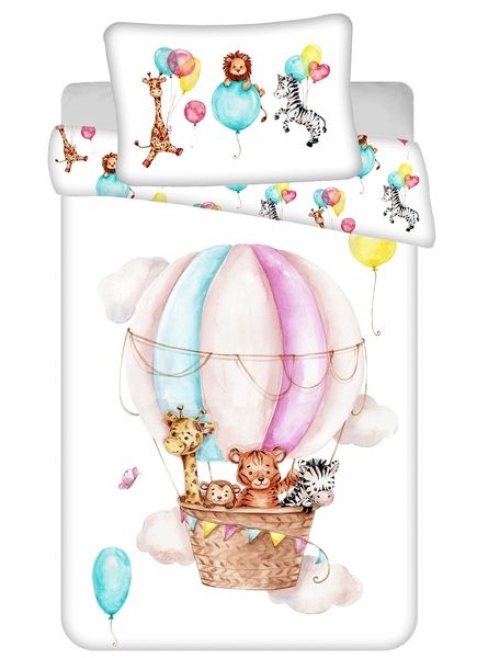 Jerry fabrics Disney povlečení do postýlky Zvířátka Flying balloon baby 100x135 + 40x60 cm  - POVLECENI-OBCHOD.CZ