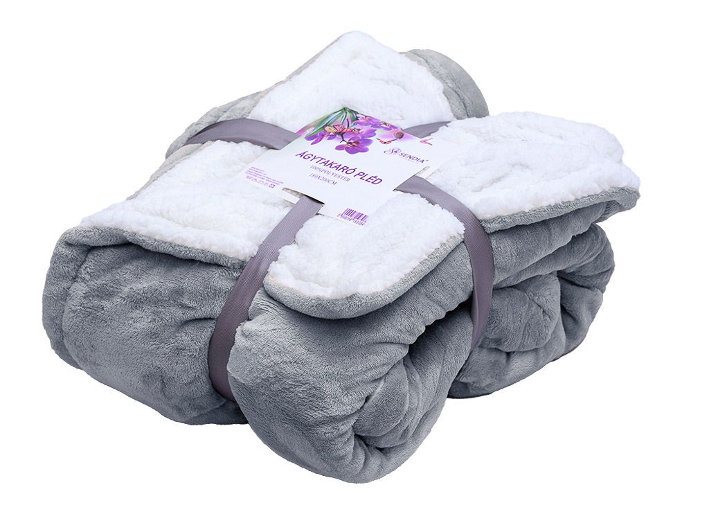 Luxusní šedomodrá beránková deka z mikroplyše, 150x200 cm - Výprodej Povlečení