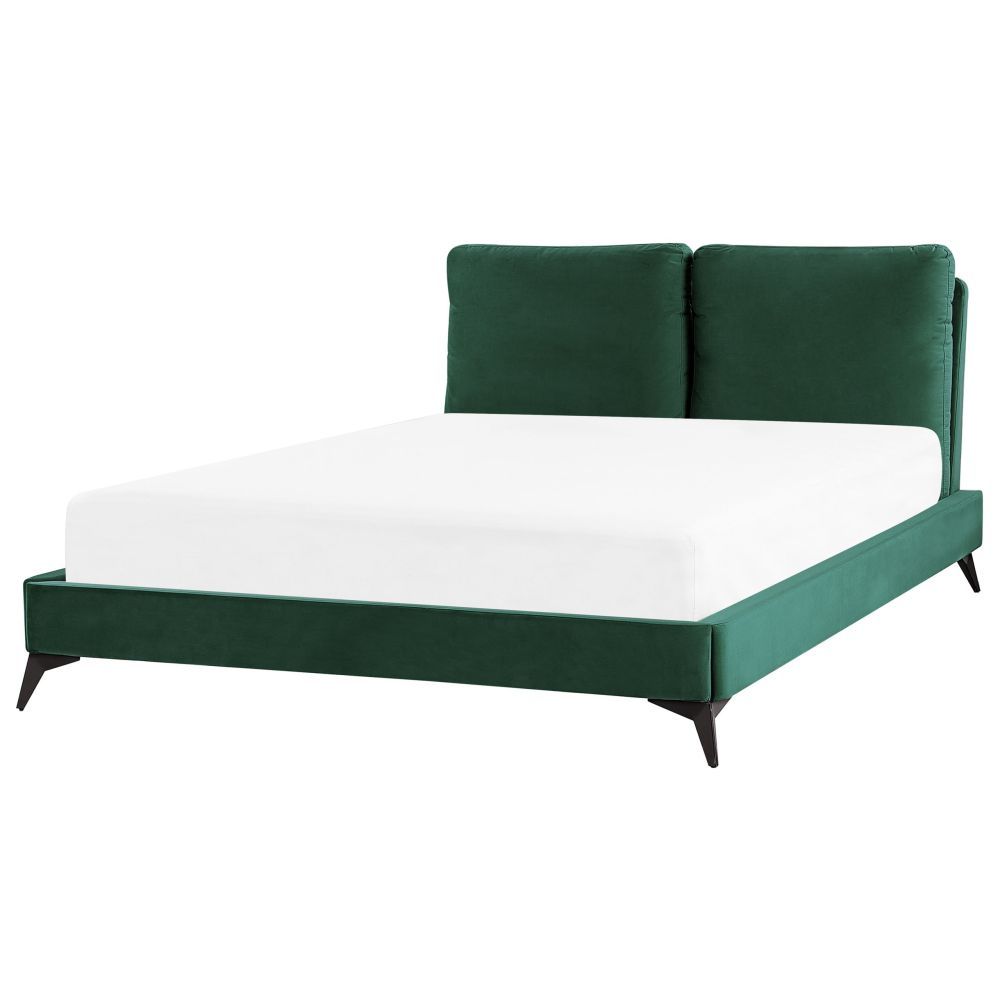 Sametová postel 140 x 200 cm zelená MELLE - Beliani.cz