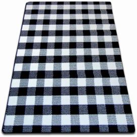 Dywany Lusczow Kusový koberec SKETCH HARRY bílý / černý - kostkovaný, velikost 120x170