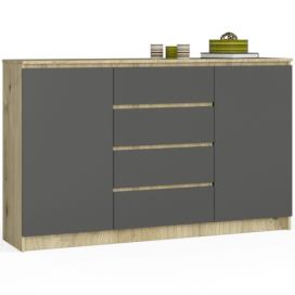Ak furniture Komoda Tove K 160,4 cm dub artisan/šedý grafit