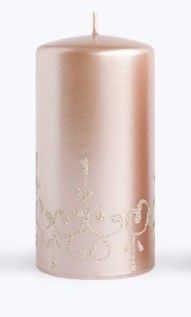Mondex Vysoká svíčka Tiffany 18 cm růžovězlatá - Houseland.cz
