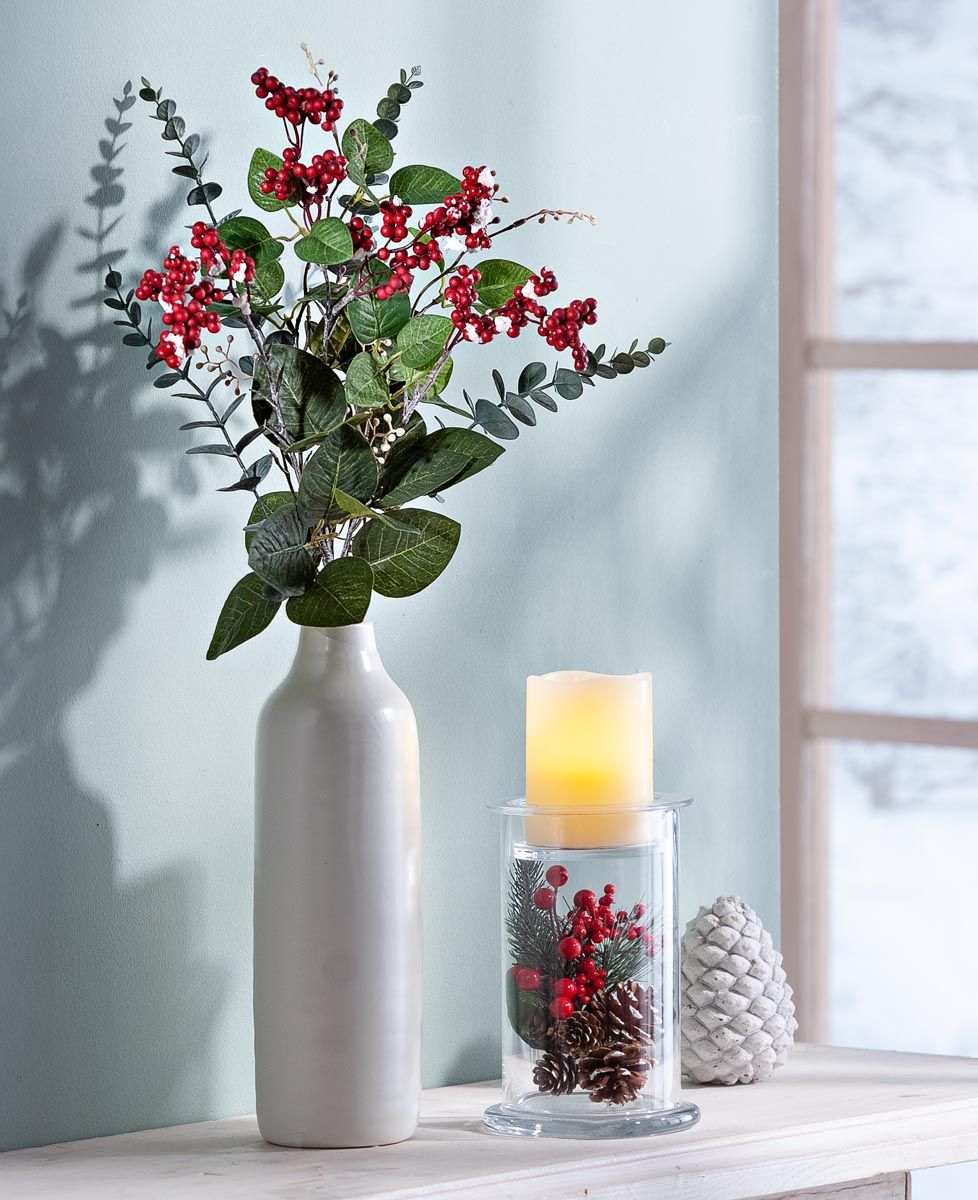 Weltbild Umělá kytice z lesních plodů a eukalyptu s keramickou vázou - Velký Košík