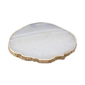 CRYSTAL Podtácek z drahých kamenů 10 cm - bílá