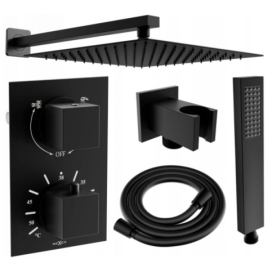 Sprchový set podomítkový MEXEN CUBE DR02 25 cm černý