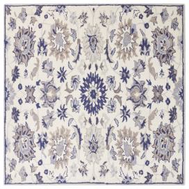 Vlněný koberec 200 x 200 cm béžový/modrý KUMRU