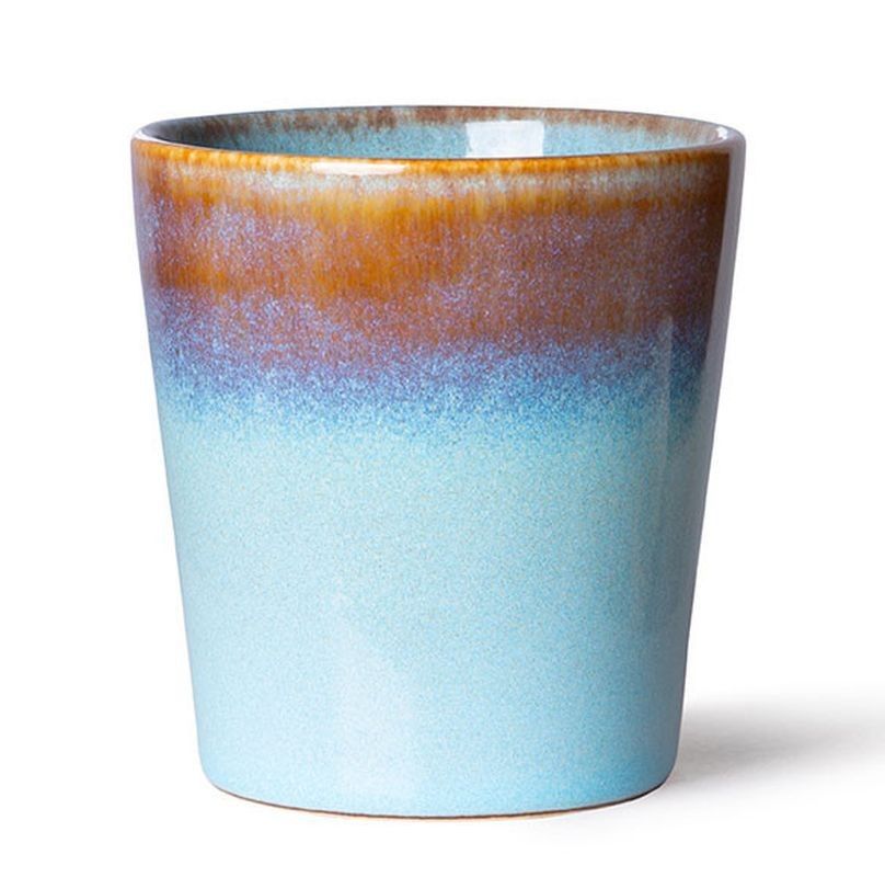 Modrý retro hrnek na kávu Coffee 70s Lagune - Ø7,5*8cm / 180ml  HKLIVING - LaHome - vintage dekorace