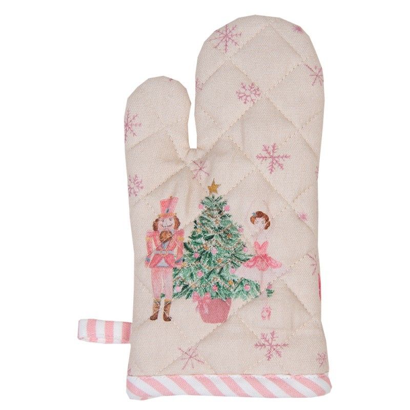 Béžová dětská chňapka - rukavice s Louskáčkem a baletkou Pastel Nutcracker - 12*21 cm Clayre & Eef - LaHome - vintage dekorace