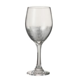 Sklenička na víno se stříbrnou mřížkou Silver Glass - Ø 8*21 cm J-Line by Jolipa