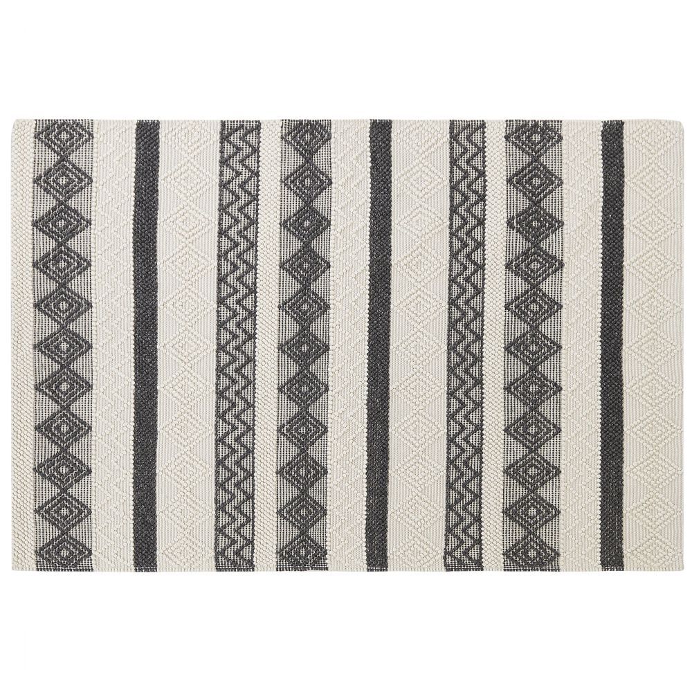 Vlněný koberec 160 x 230 cm světle béžový/šedý DAVUTLAR - Beliani.cz