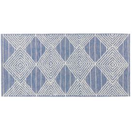 Vlněný koberec 80 x 150 cm světle béžový/modrý DATCA